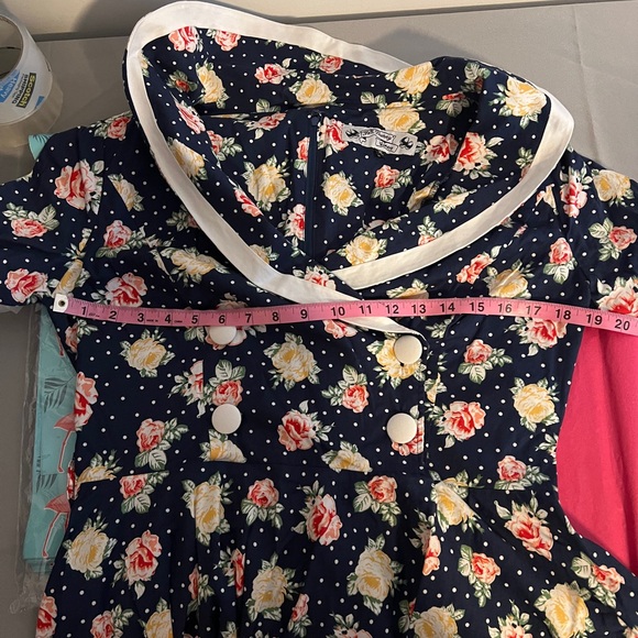Hell Bunny Vixen 50’s Emma Vintage Style Polka Dot Dress Size XL - Picture 6 of 7